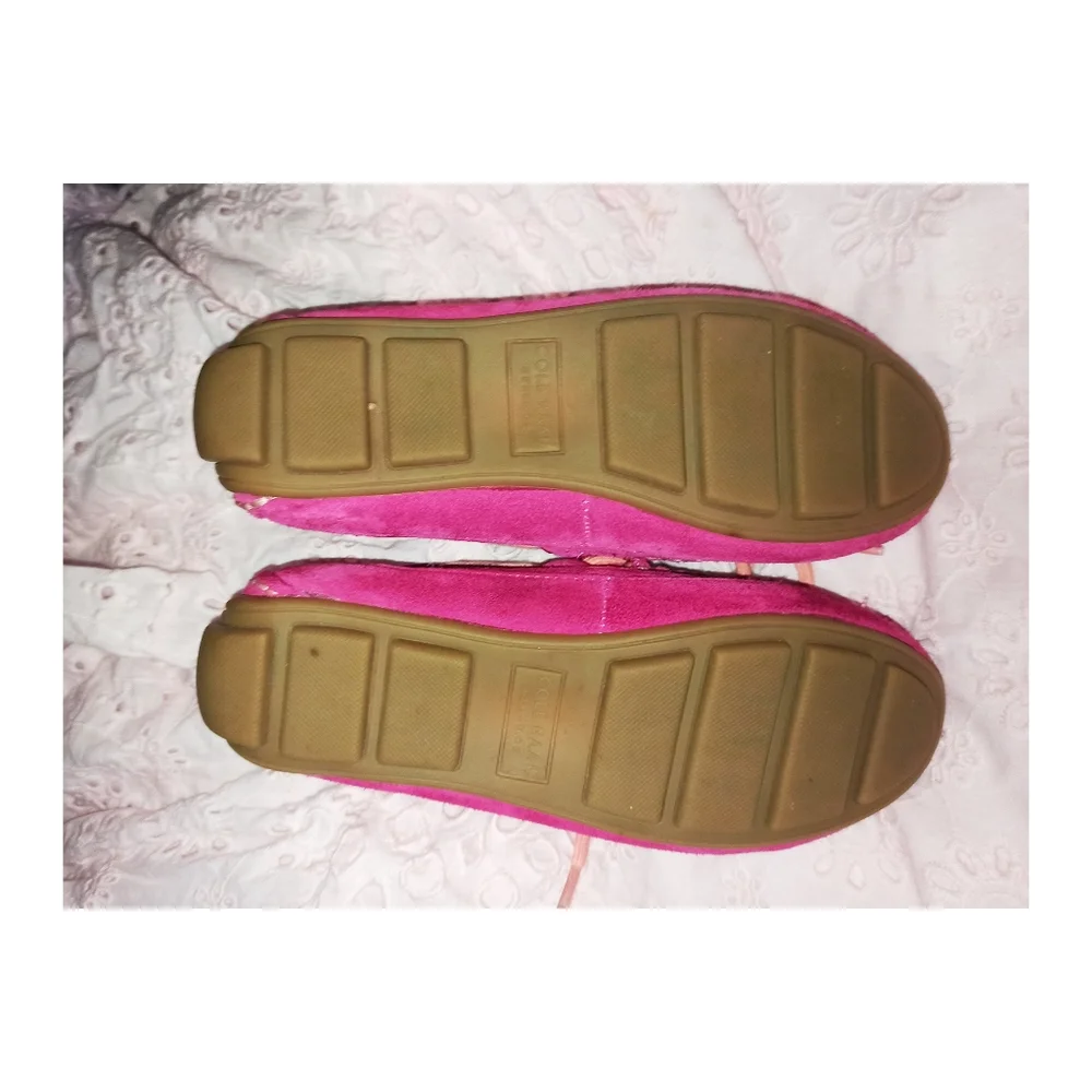 COLE HAAN GRANT DRIVER MOCCASINS LOAFERS PINK SUEDE GIRLS (NWOT)